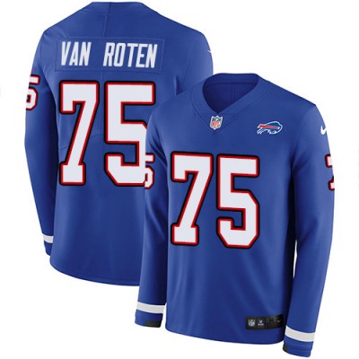 Nike Buffalo Bills #75 Greg Van Roten Royal Blue Team Color Men's Stitched NFL Limited Therma Long Sleeve Jersey
